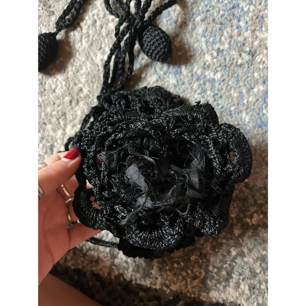 1900s Black Crochet Reticule AS-IS - Picture 2 of 2